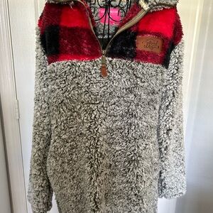 Southern Fried Chics Gray Sherpa Pullover